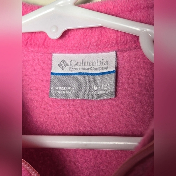 Infant Baby Girl's Columbia Pink Fleece Jacket, Size 6-12 Months - Picture 3 of 3